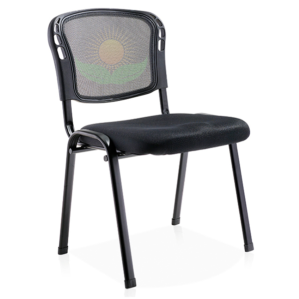 SILLA DE ESPERA SIN BRAZO - NEGRA - RESPALDO MESH